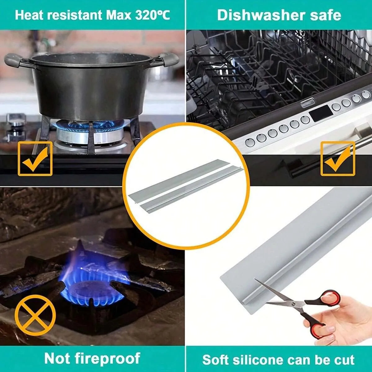 Silicone stove gap cover