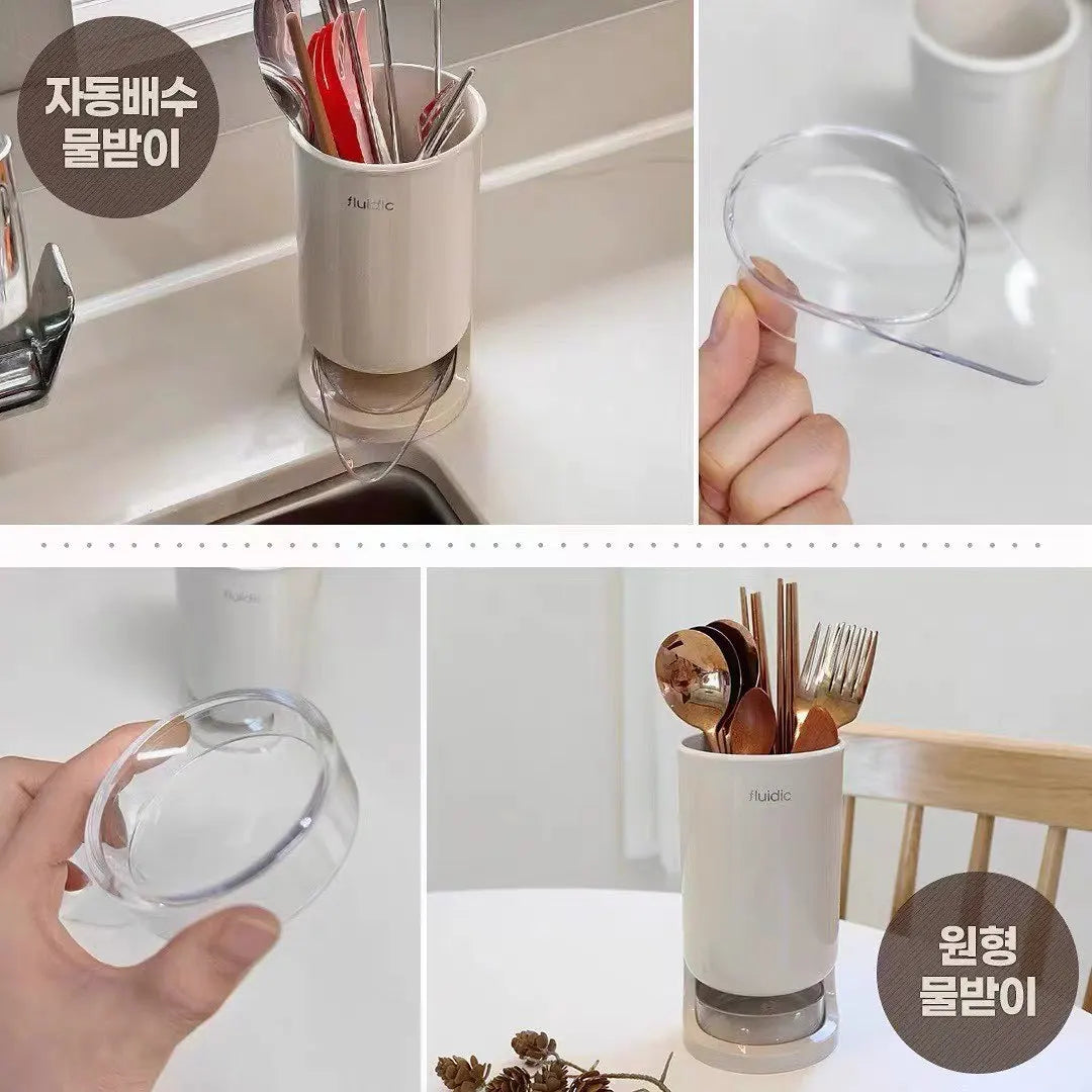 Draining utensil holder