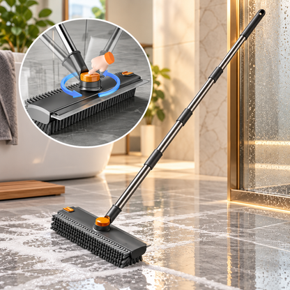 3-in-1 floor brush with long handle and pivoting head